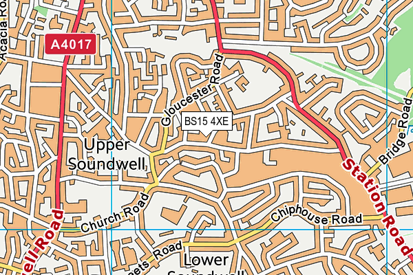 BS15 4XE map - OS VectorMap District (Ordnance Survey)