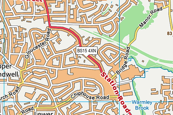 BS15 4XN map - OS VectorMap District (Ordnance Survey)