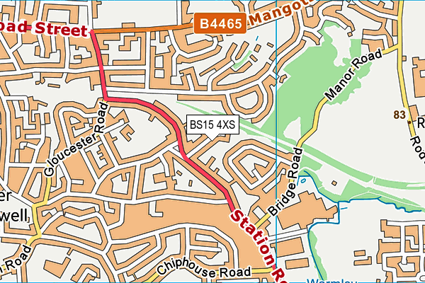 BS15 4XS map - OS VectorMap District (Ordnance Survey)