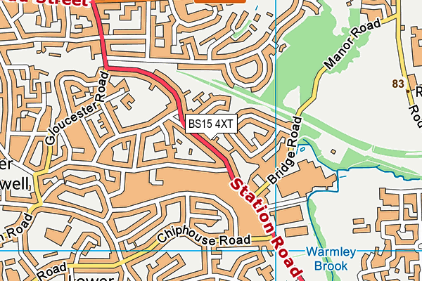 BS15 4XT map - OS VectorMap District (Ordnance Survey)