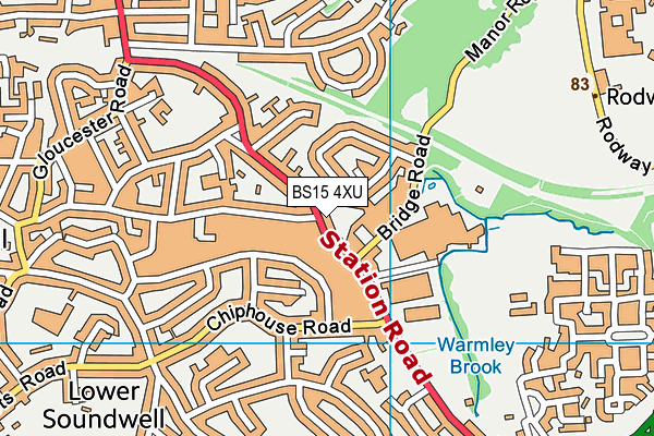 BS15 4XU map - OS VectorMap District (Ordnance Survey)