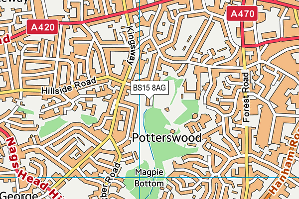 BS15 8AG map - OS VectorMap District (Ordnance Survey)