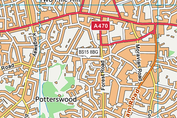 BS15 8BG map - OS VectorMap District (Ordnance Survey)