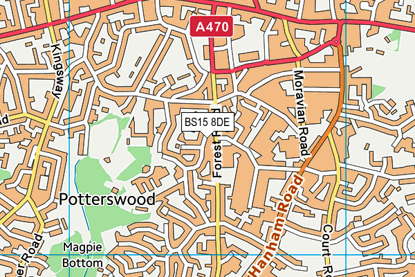 BS15 8DE map - OS VectorMap District (Ordnance Survey)