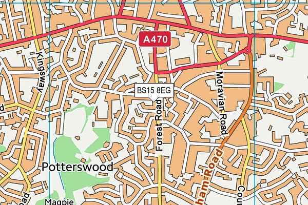 BS15 8EG map - OS VectorMap District (Ordnance Survey)