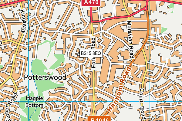 BS15 8EQ map - OS VectorMap District (Ordnance Survey)