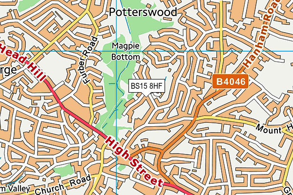 BS15 8HF map - OS VectorMap District (Ordnance Survey)