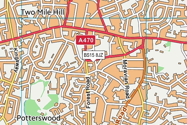 BS15 8JZ map - OS VectorMap District (Ordnance Survey)