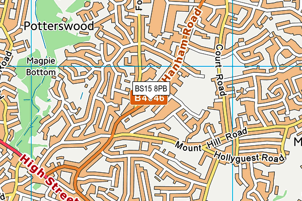 BS15 8PB map - OS VectorMap District (Ordnance Survey)