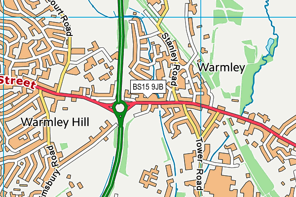 BS15 9JB map - OS VectorMap District (Ordnance Survey)