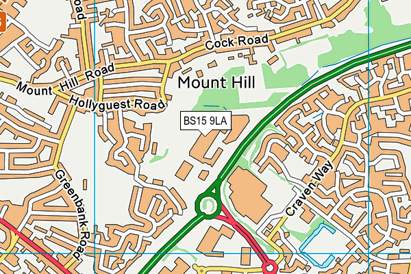 Longwell Green Active Lifestyle Centre map (BS15 9LA) - OS VectorMap District (Ordnance Survey)