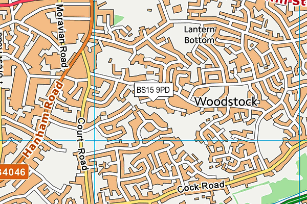 BS15 9PD map - OS VectorMap District (Ordnance Survey)