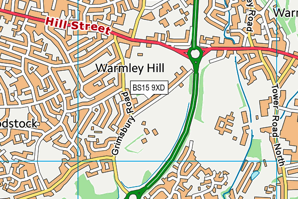 BS15 9XD map - OS VectorMap District (Ordnance Survey)