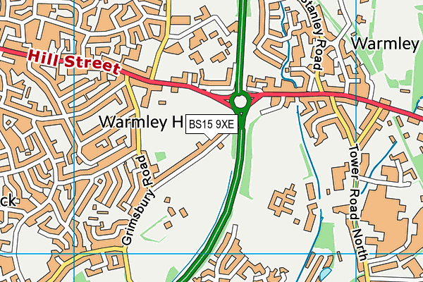 BS15 9XE map - OS VectorMap District (Ordnance Survey)