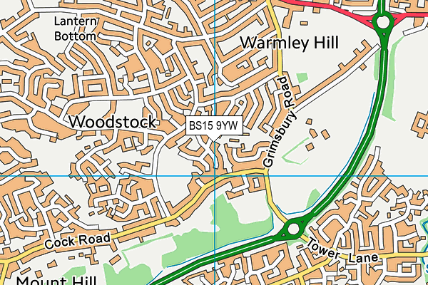 BS15 9YW map - OS VectorMap District (Ordnance Survey)