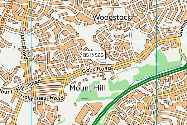 BS15 9ZG map - OS VectorMap District (Ordnance Survey)