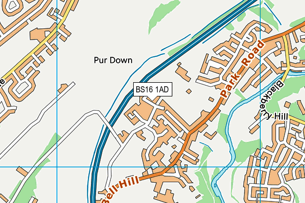 BS16 1AD map - OS VectorMap District (Ordnance Survey)
