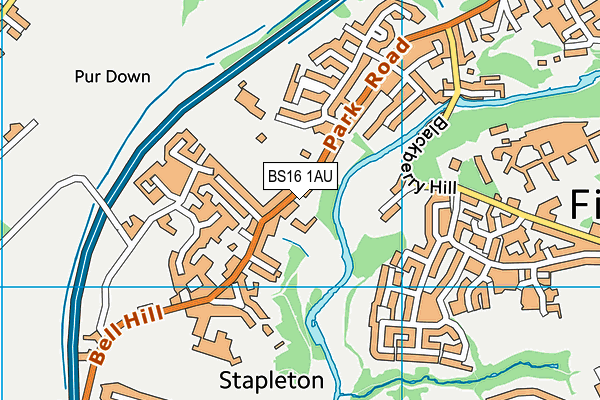 BS16 1AU map - OS VectorMap District (Ordnance Survey)