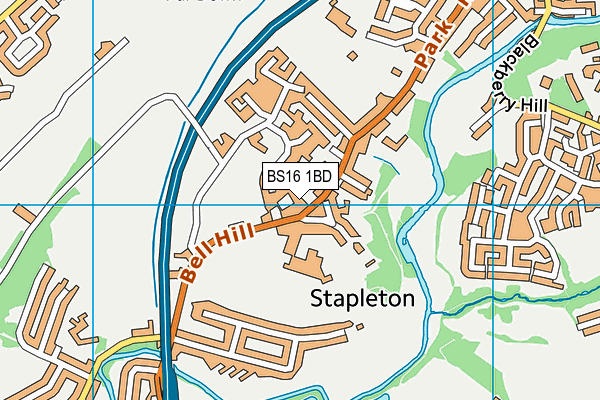 BS16 1BD map - OS VectorMap District (Ordnance Survey)