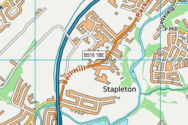 BS16 1BE map - OS VectorMap District (Ordnance Survey)