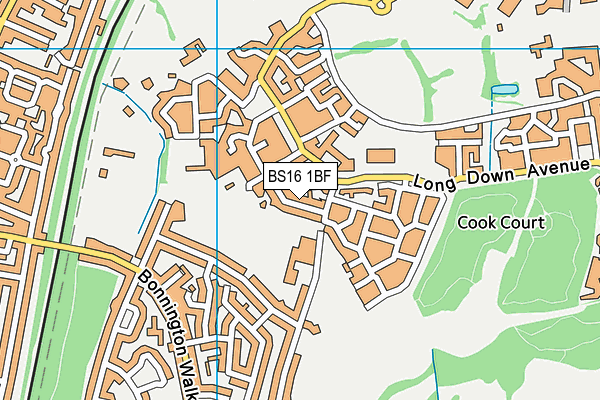 BS16 1BF map - OS VectorMap District (Ordnance Survey)