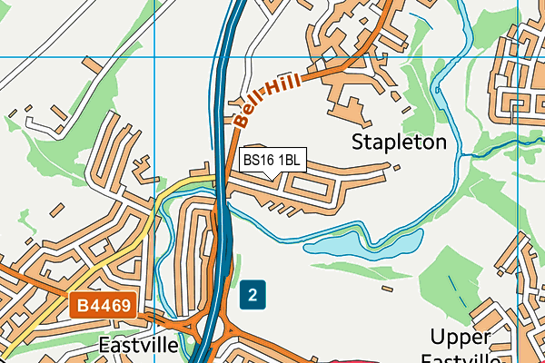 BS16 1BL map - OS VectorMap District (Ordnance Survey)