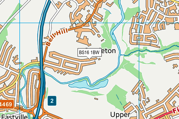 BS16 1BW map - OS VectorMap District (Ordnance Survey)