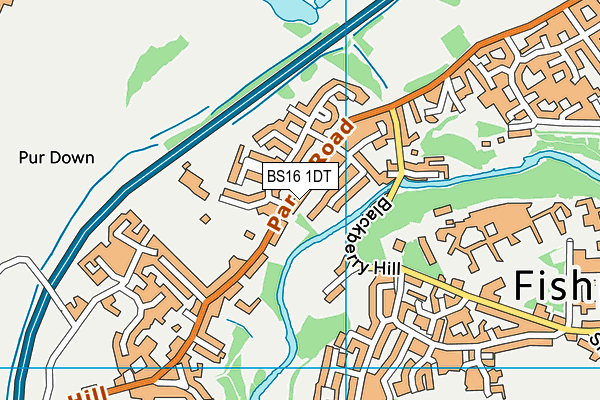 BS16 1DT map - OS VectorMap District (Ordnance Survey)