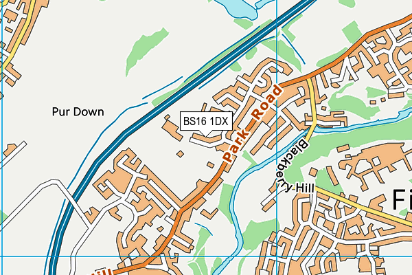 BS16 1DX map - OS VectorMap District (Ordnance Survey)