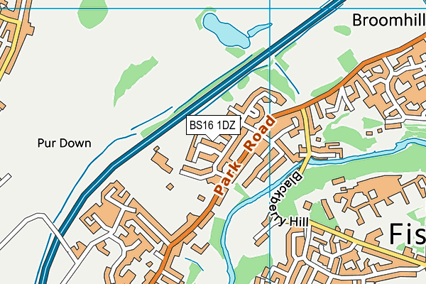 BS16 1DZ map - OS VectorMap District (Ordnance Survey)