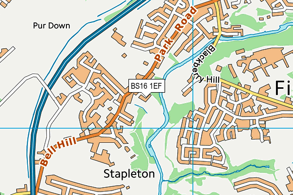 BS16 1EF map - OS VectorMap District (Ordnance Survey)