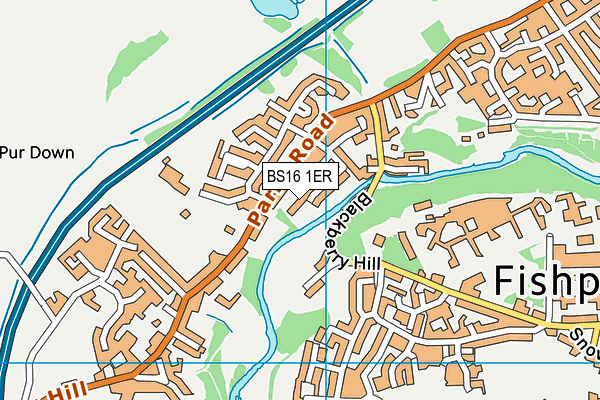 BS16 1ER map - OS VectorMap District (Ordnance Survey)