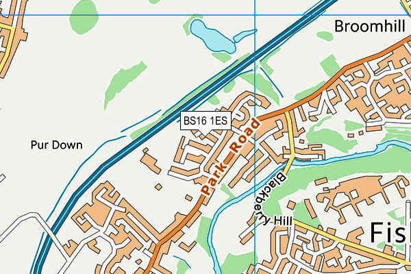 BS16 1ES map - OS VectorMap District (Ordnance Survey)