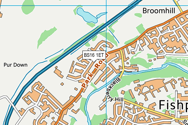 BS16 1ET map - OS VectorMap District (Ordnance Survey)