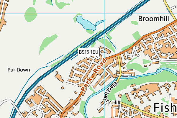 BS16 1EU map - OS VectorMap District (Ordnance Survey)