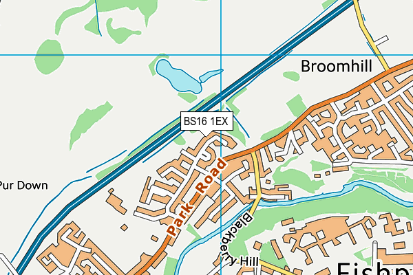 BS16 1EX map - OS VectorMap District (Ordnance Survey)