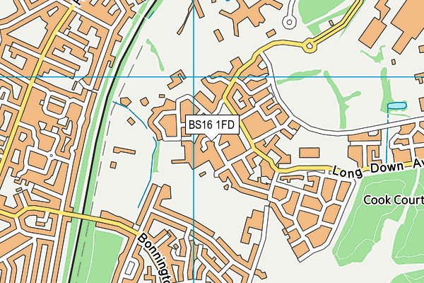 BS16 1FD map - OS VectorMap District (Ordnance Survey)