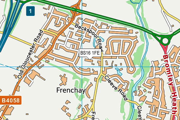 BS16 1FE map - OS VectorMap District (Ordnance Survey)