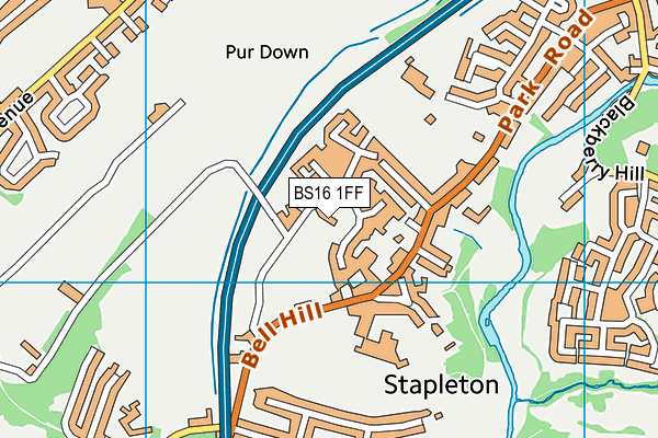 BS16 1FF map - OS VectorMap District (Ordnance Survey)