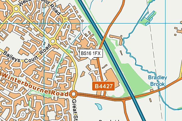 BS16 1FX map - OS VectorMap District (Ordnance Survey)