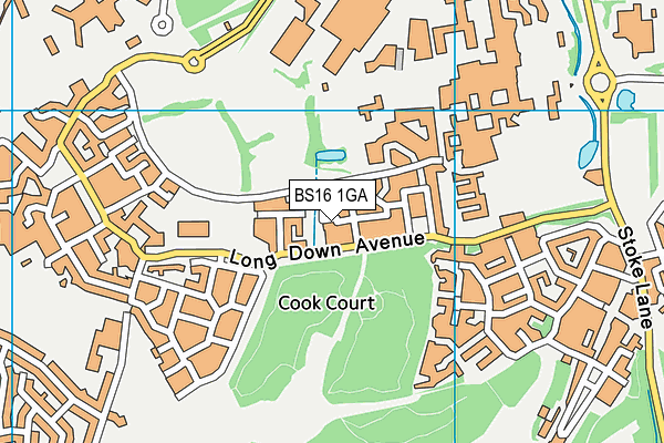BS16 1GA map - OS VectorMap District (Ordnance Survey)