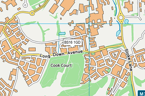 BS16 1GD map - OS VectorMap District (Ordnance Survey)