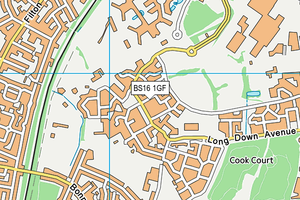 BS16 1GF map - OS VectorMap District (Ordnance Survey)