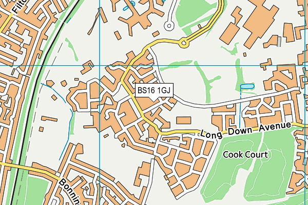 BS16 1GJ map - OS VectorMap District (Ordnance Survey)