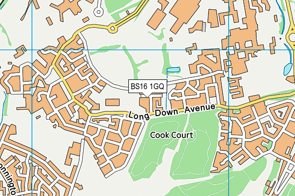 BS16 1GQ map - OS VectorMap District (Ordnance Survey)