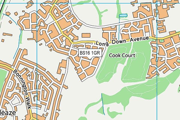 BS16 1GR map - OS VectorMap District (Ordnance Survey)