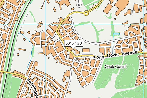 BS16 1GU map - OS VectorMap District (Ordnance Survey)
