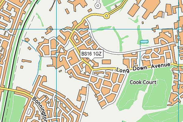 BS16 1GZ map - OS VectorMap District (Ordnance Survey)