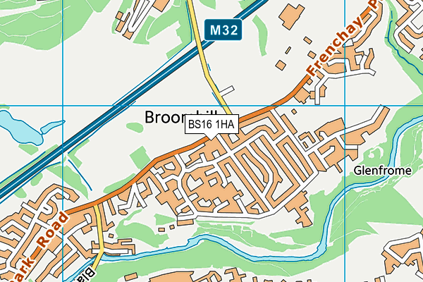 BS16 1HA map - OS VectorMap District (Ordnance Survey)