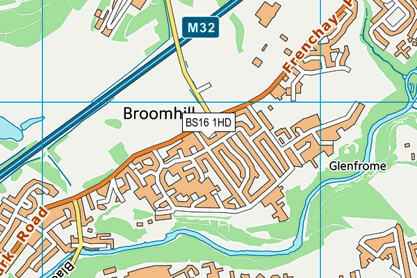 BS16 1HD map - OS VectorMap District (Ordnance Survey)